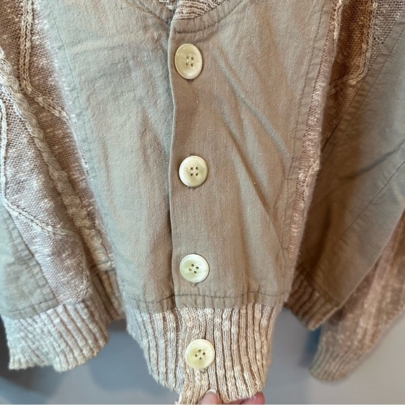 Vintage Damon Cardigan Sweater Mens Sz Medium 50s Camel Beige Knit Kurt Cobain - Picture 5 of 15